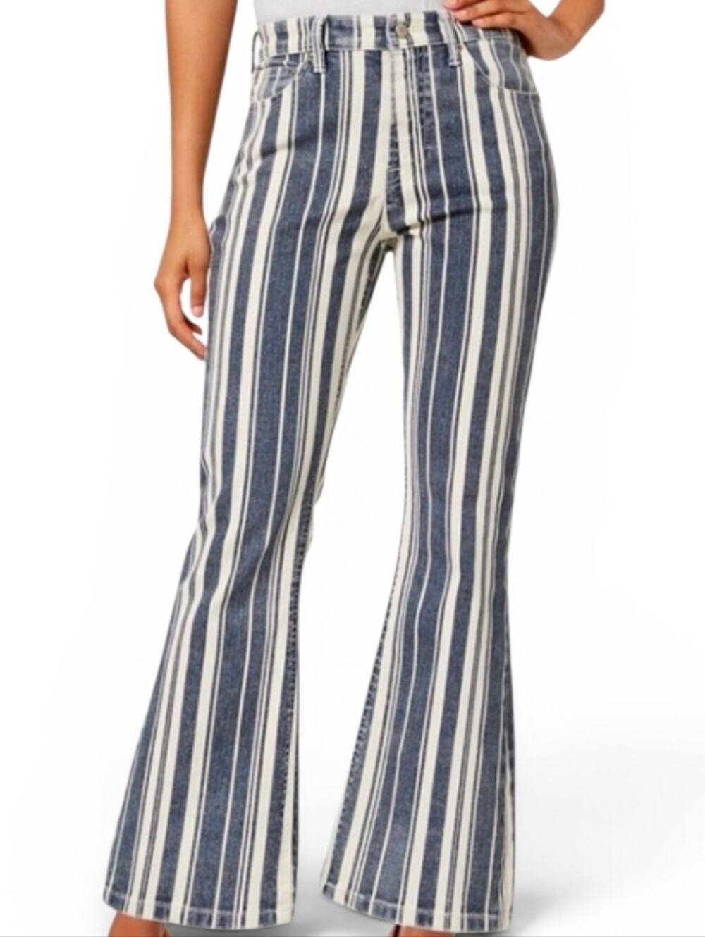 LU KY BRAND Bridgette Mini Boot Striped Jeans - Size 29